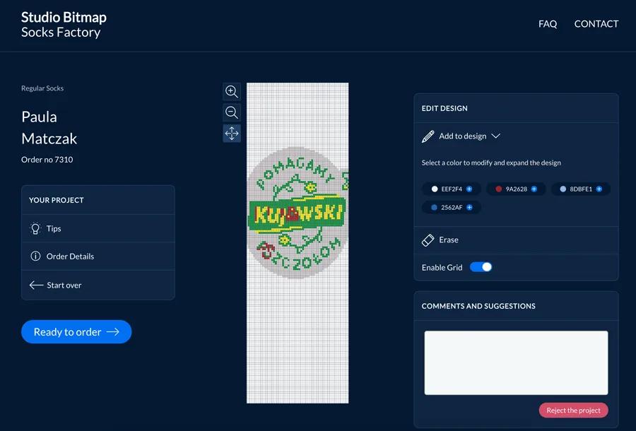 Knitting design charts used for a 3D sock configurator