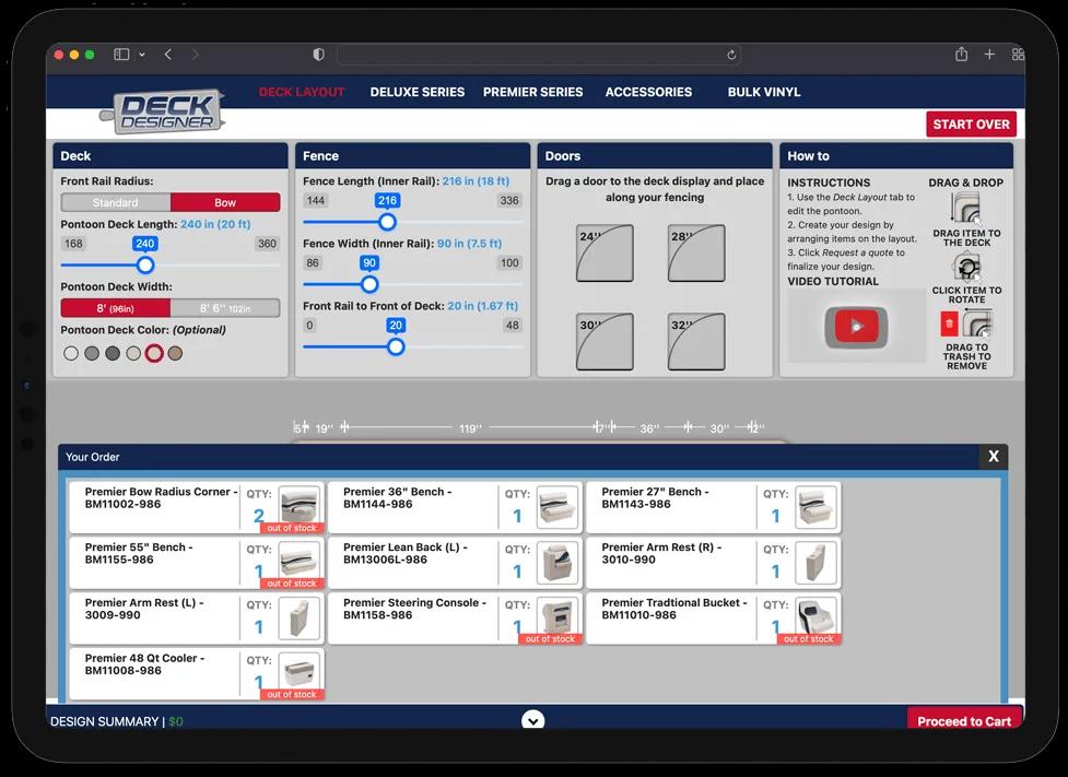 Wise Deck Designer running on an iPad