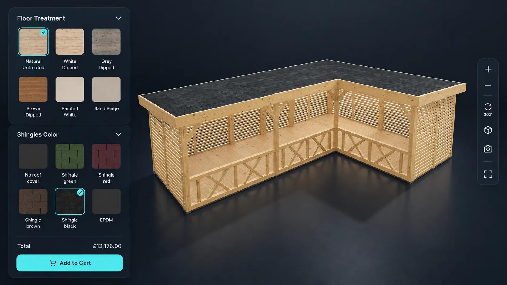 A configurator interface built with Simplio3D