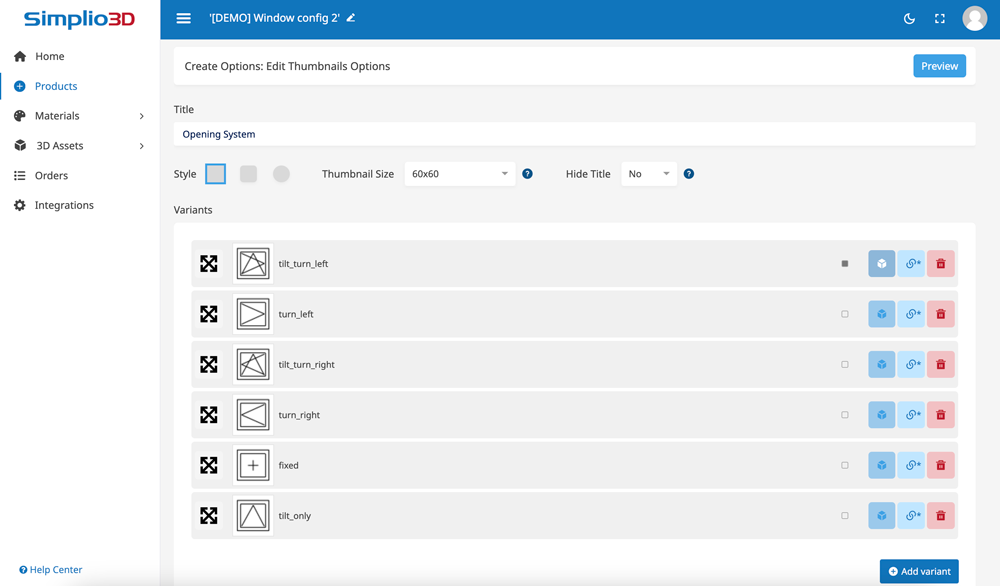 3d window configurator backend